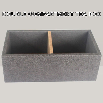 Double Compartment Tea Caddy Hotel Room Storage Organizer for Tea Bags Sugar V528-TEA-BOX-165-85-55-171240