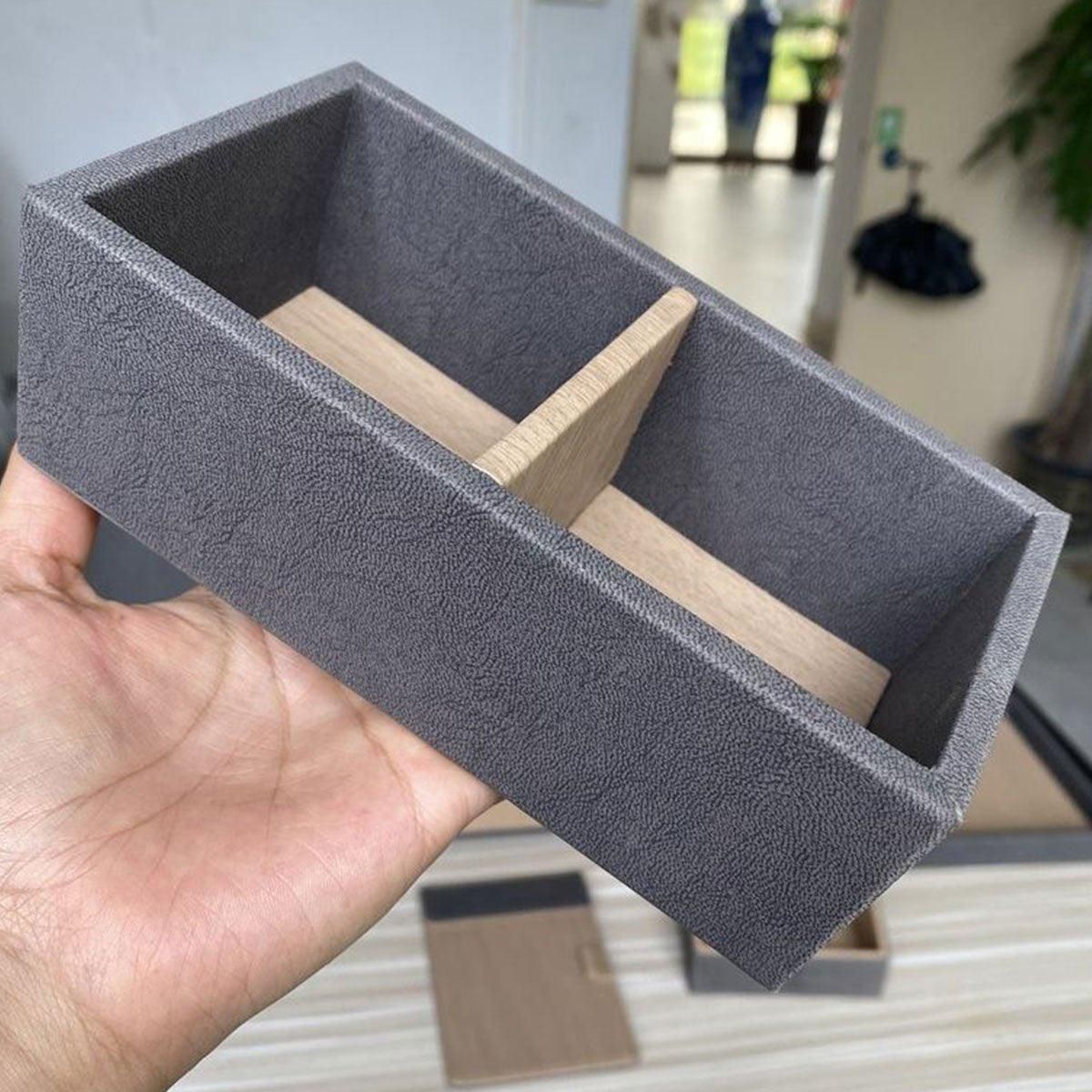 Double Compartment Tea Caddy Hotel Room Storage Organizer for Tea Bags Sugar V528-TEA-BOX-165-85-55-171240