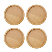 4x Round Bamboo Wooden Coaster Tea Coffee Drink Holders Pallet Beverage Mat Pad V528-TEAHOLDER-4PCS-205526