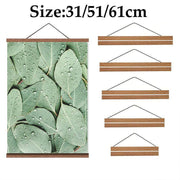 Teak Wooden Poster Frame 31-61cm Wall Art Scroll Hanger Picture Frame Clamp Holder - 51CM V528-TEAKWOODENHANGING-51CM-696309