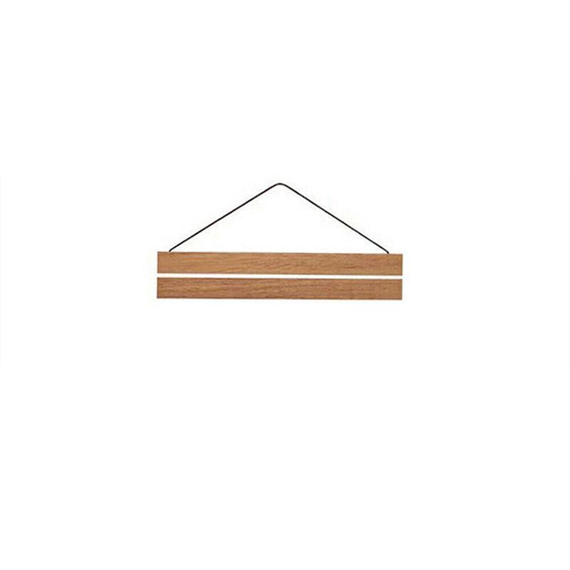 Teak Wooden Poster Frame 31-61cm Wall Art Scroll Hanger Picture Frame Clamp Holder - 51CM V528-TEAKWOODENHANGING-51CM-696309
