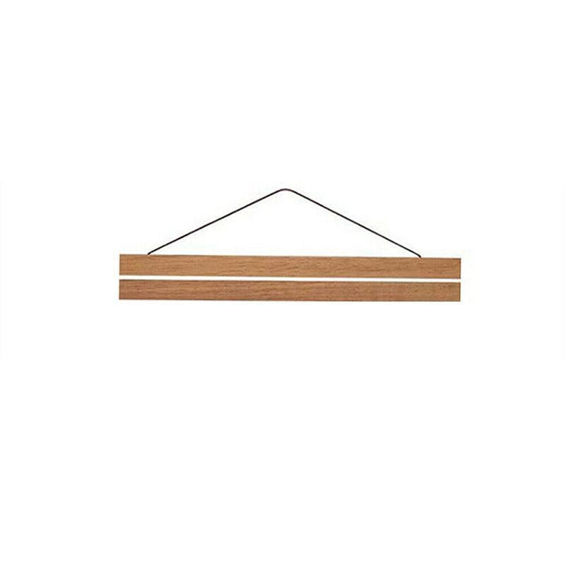 Teak Wooden Poster Frame 31-61cm Wall Art Scroll Hanger Picture Frame Clamp Holder - 51CM V528-TEAKWOODENHANGING-51CM-696309