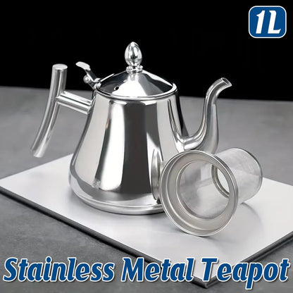 Thickened Stainless Steel Teapot Kettle With Strainer For Restaurant Hotel Use V528-TEAPOT-1L-156995