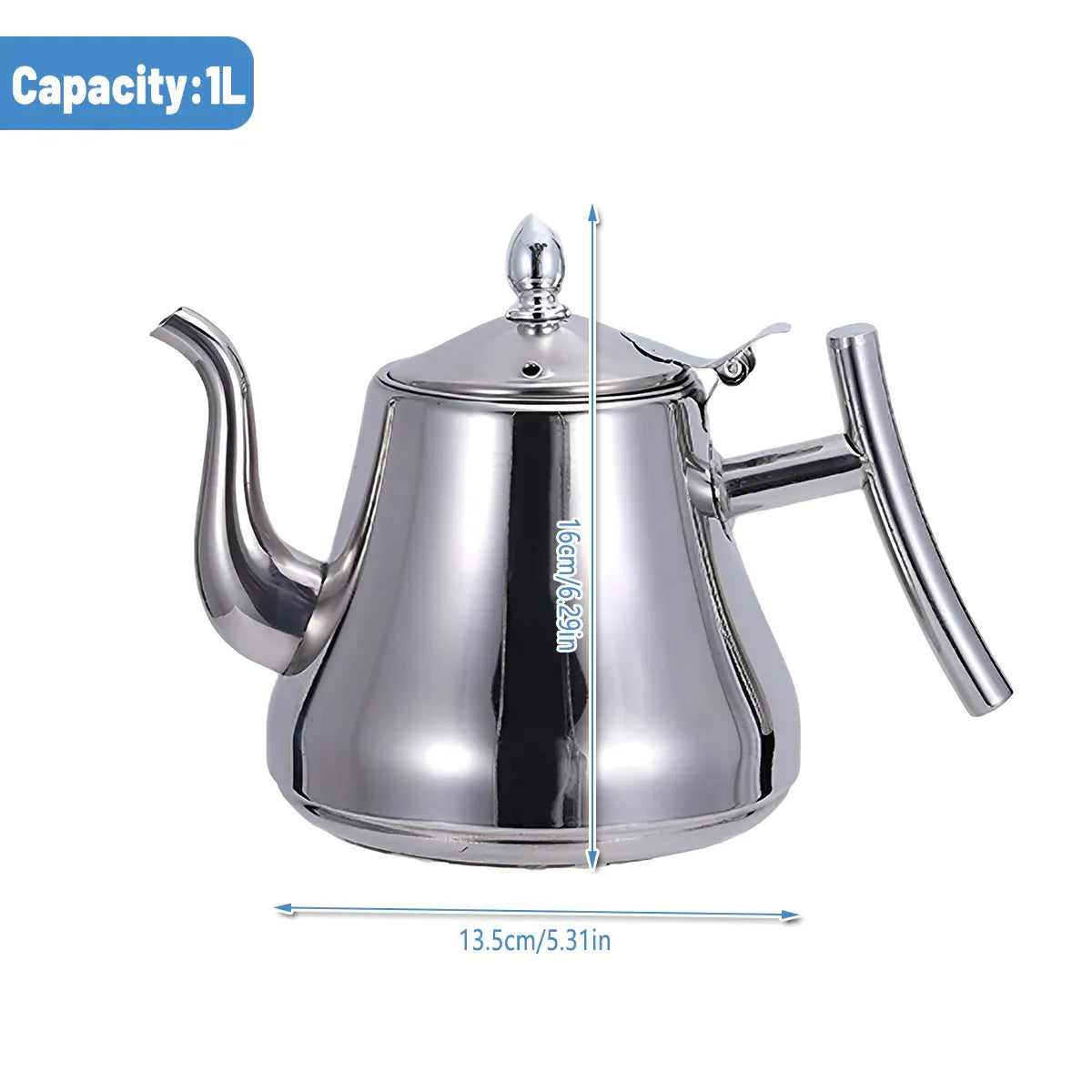 Thickened Stainless Steel Teapot Kettle With Strainer For Restaurant Hotel Use V528-TEAPOT-1L-156995