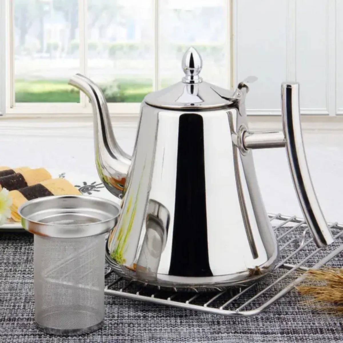 Thickened Stainless Steel Teapot Kettle With Strainer For Restaurant Hotel Use V528-TEAPOT-1L-156995
