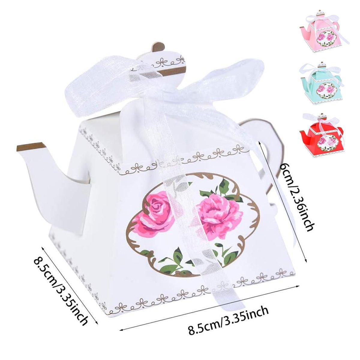 50Pcs Teapot Candy Boxes Wedding Favor Gift Packaging Tea Party Decorations - Blue V528-TEAPOTS-BOX-50PCS-BLUE-484770