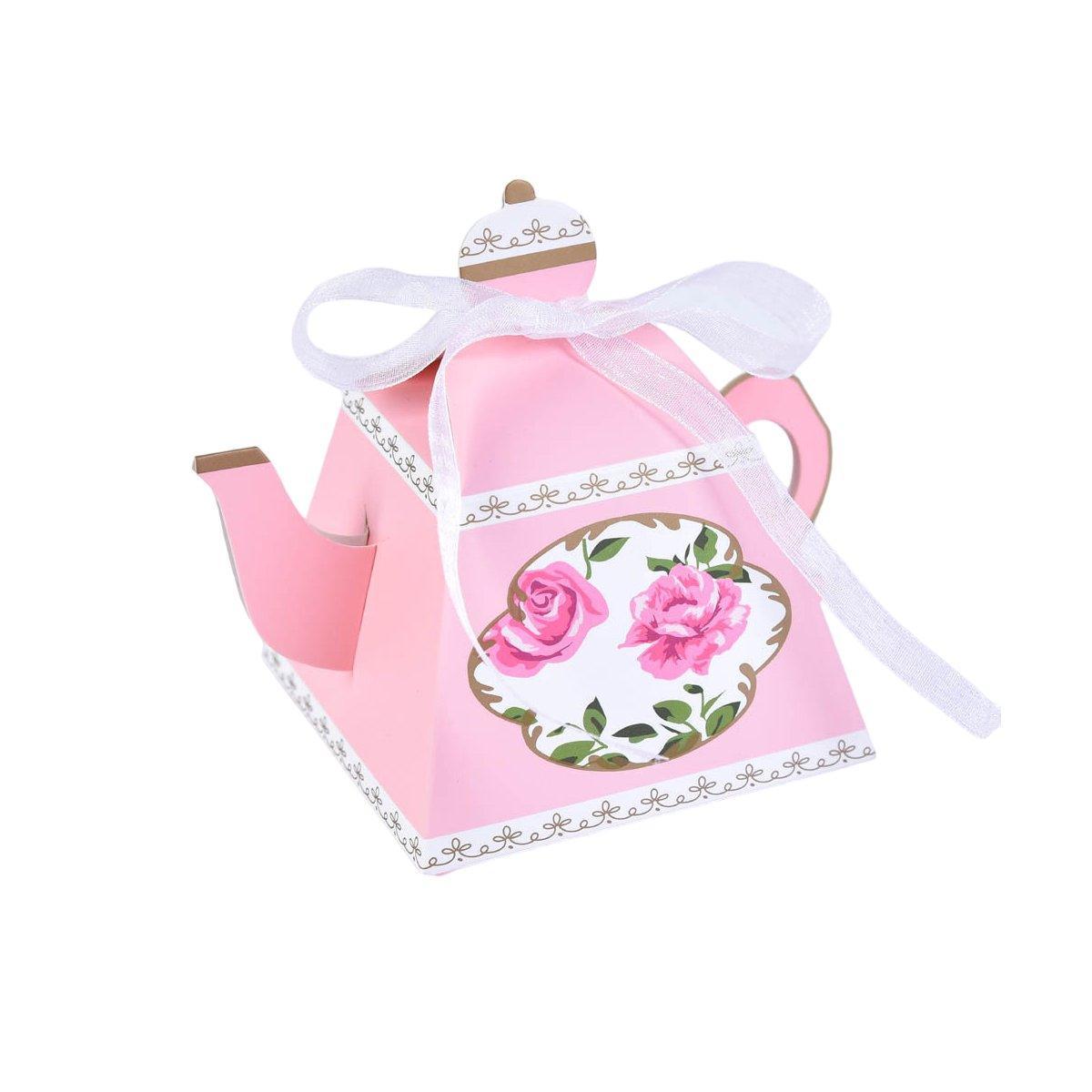 50Pcs Teapot Candy Boxes Wedding Favor Gift Packaging Tea Party Decorations - Blue V528-TEAPOTS-BOX-50PCS-BLUE-484770