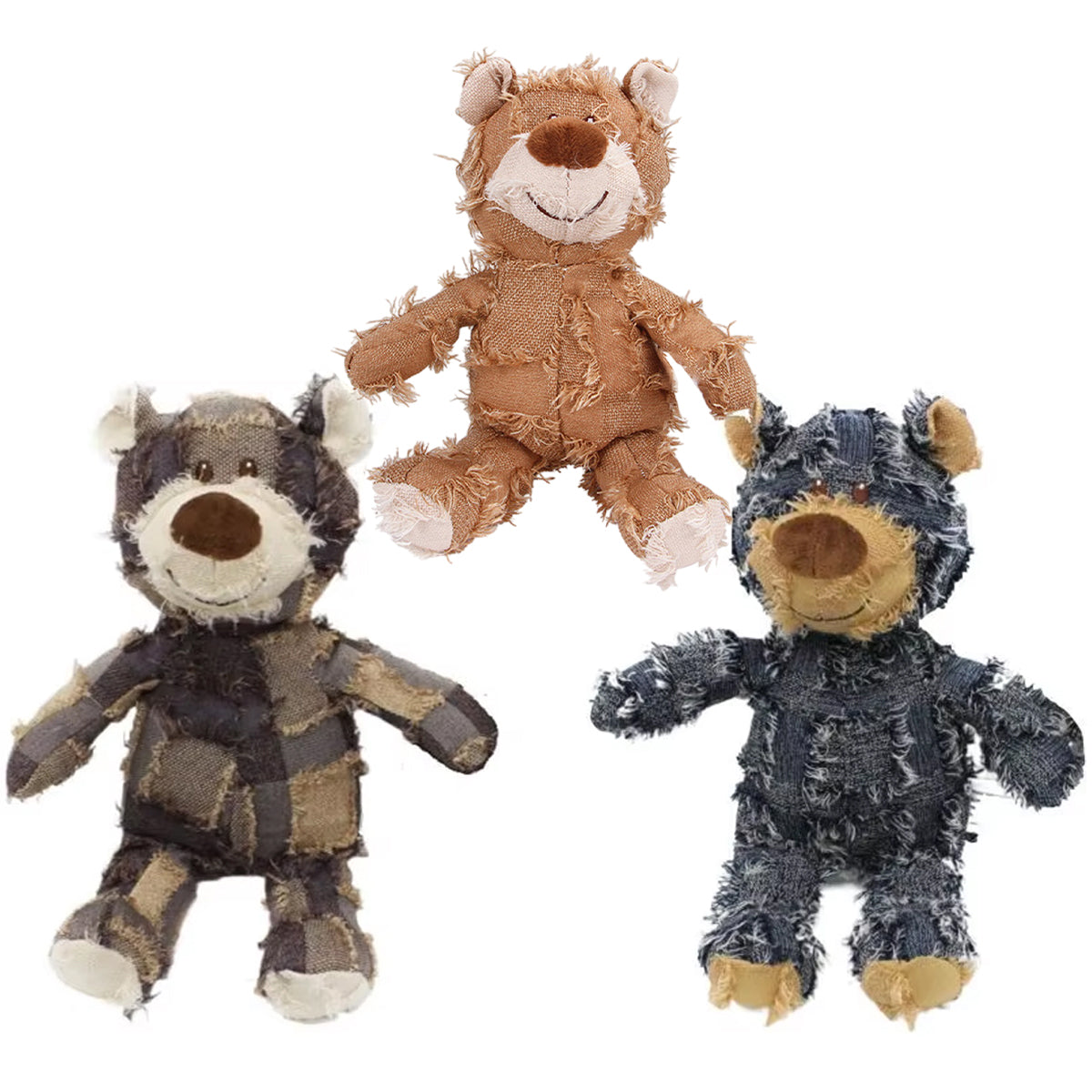 Puppy Squeaky Plush Toy Small Dog Chew Soft Bear Pet Companion - Brown-28cm V528-TEETHING-TOY-BEAR-BROWN-28-553958
