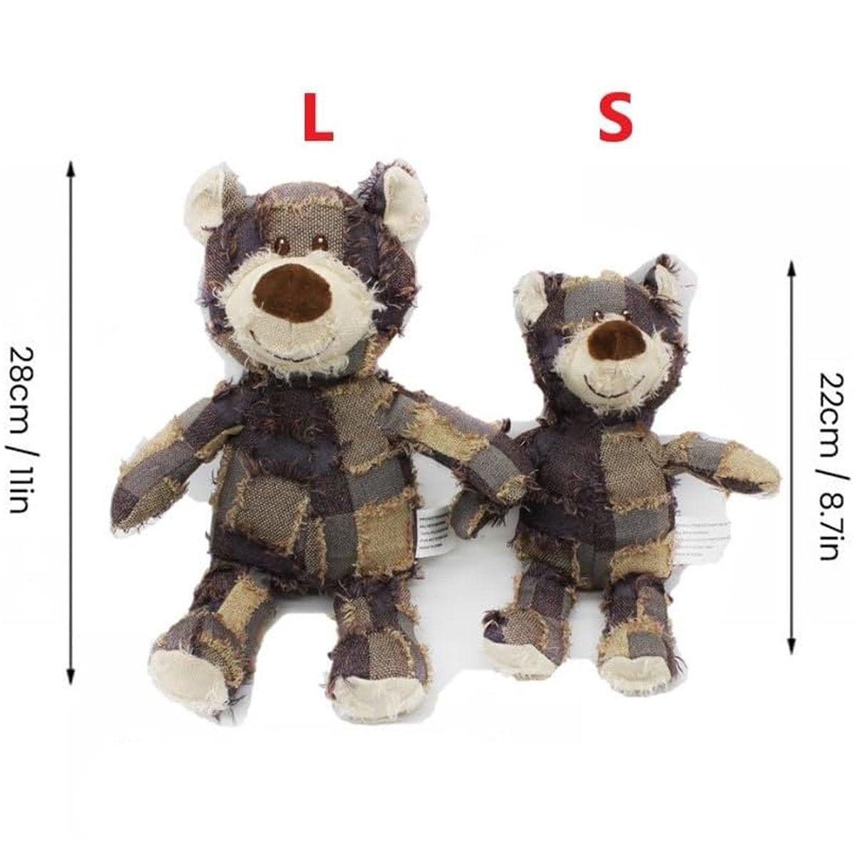 Puppy Squeaky Plush Toy Small Dog Chew Soft Bear Pet Companion - Purple-22cm V528-TEETHING-TOY-BEAR-PURPLE-22-969445