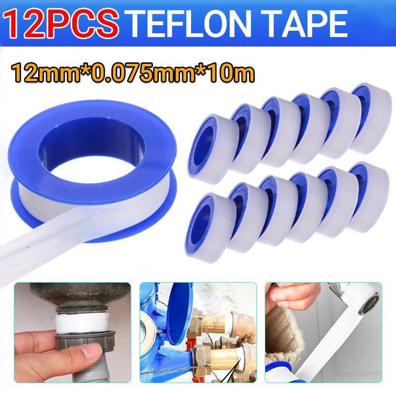 12X Teflon Tape 12mmx10m White Thread Plumbing Tape Plumbers Sealing Water V528-TEFLONTAPE-12PCS-360252