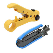 2pcs Coaxial Cable Crimper and Wire Stripper Tool Kit for RG6 RG59 RG11 F Type V528-TELSTRAPUNCH-376544