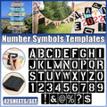 DIY Black Plastic Numerical Letter Symbol Inkjet Template for Wall Furniture V528-TEMPLATE-42PCS-985108