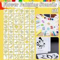 60X Flower Painting Stencils on Wood Canvas Reusable Stencil Art Template Fabric V528-TEMPLATE-60PCS-863261