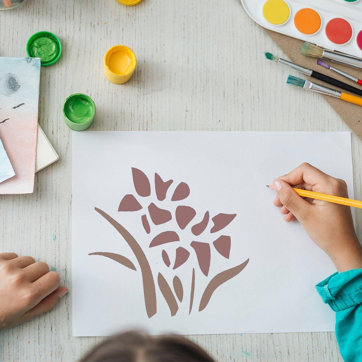 60X Flower Painting Stencils on Wood Canvas Reusable Stencil Art Template Fabric V528-TEMPLATE-60PCS-863261
