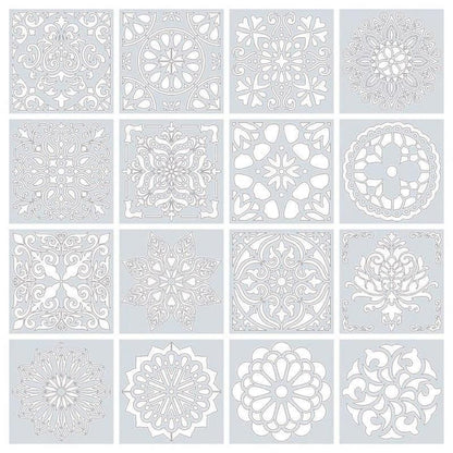 16 Pack Mandala Painting Stencils Drawing Dot Templates For Floor Wall DIY Decor V528-TEMPLATES-16PACK-9527536