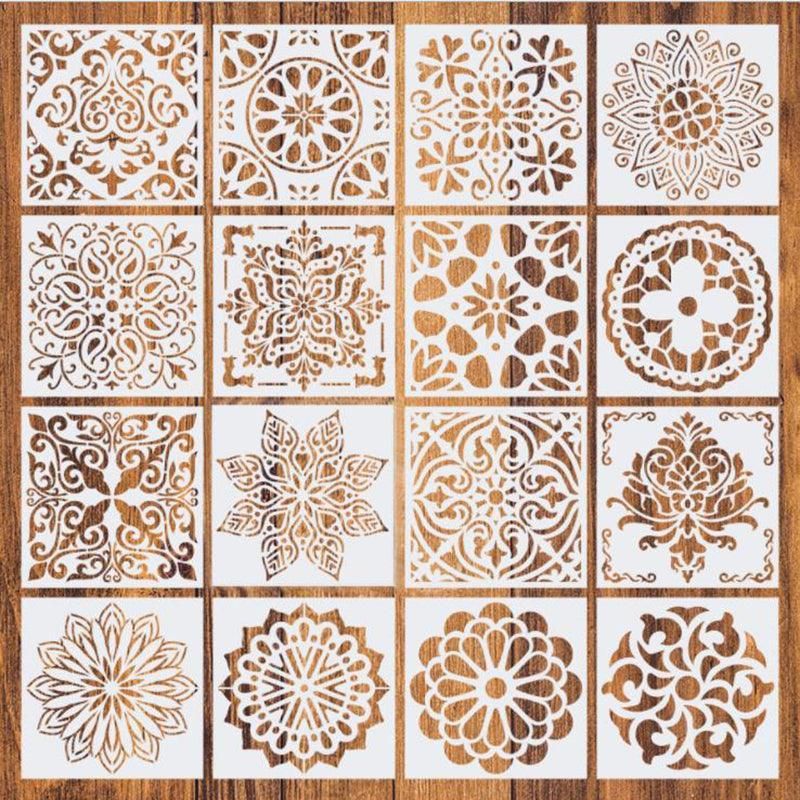 16 Pack Mandala Painting Stencils Drawing Dot Templates For Floor Wall DIY Decor V528-TEMPLATES-16PACK-9527536
