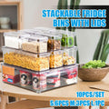10PCS Clear PET Refrigerator Storage Box Food Grade Fruit Freezer Organizer Set V528-TEN-KITCHEN-CRISPER-BOXES-228185