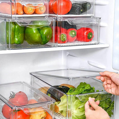 10PCS Clear PET Refrigerator Storage Box Food Grade Fruit Freezer Organizer Set V528-TEN-KITCHEN-CRISPER-BOXES-228185