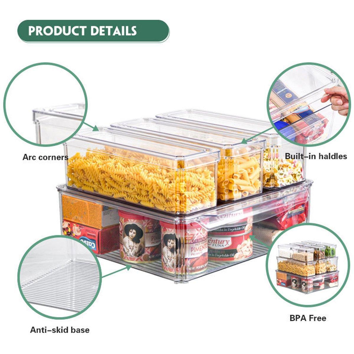 10PCS Clear PET Refrigerator Storage Box Food Grade Fruit Freezer Organizer Set V528-TEN-KITCHEN-CRISPER-BOXES-228185