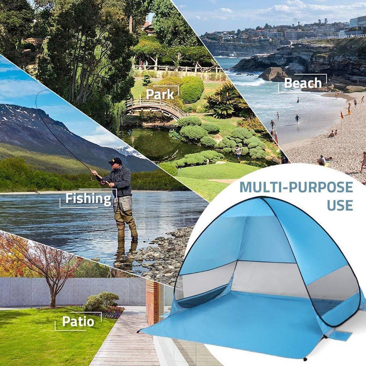 Automatic Pop Up Beach Tent UV Protection Portable Sunshade Shelter Outdoor V528-TENT-BLUE-312769