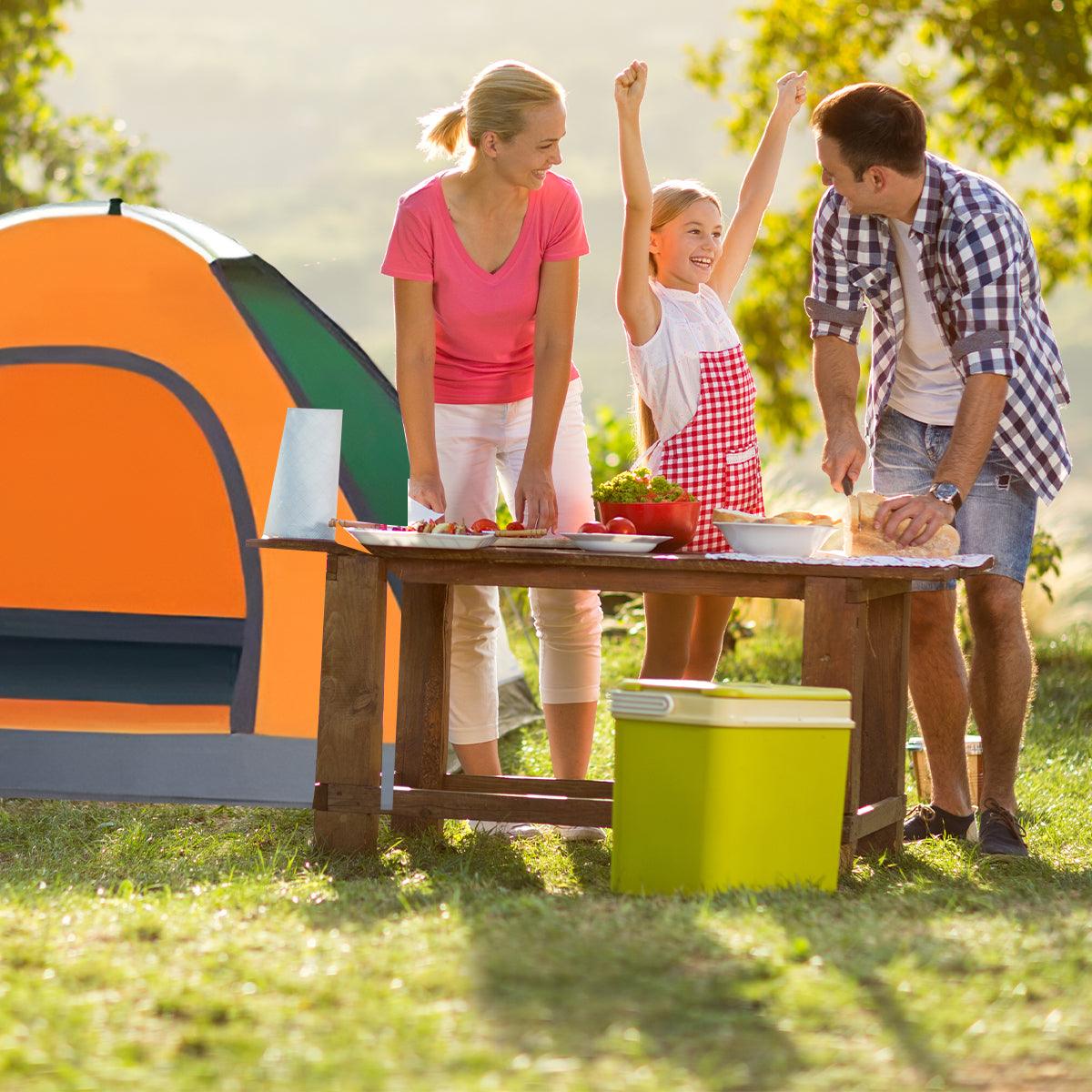 Outdoor Camping Tent Portable Sun Protection Lightweight Quick Setup Shelter - Orange 2-3 Person V528-TENT-GREEN-ORANGE-2-3-328041
