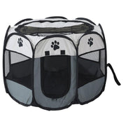 8 Panel Pet Tent Playpen Dog Cat Play Pen Bags Kennel Portable Puppy Crate - L (91X91X58CM) V528-TENT-GREY-L-45897