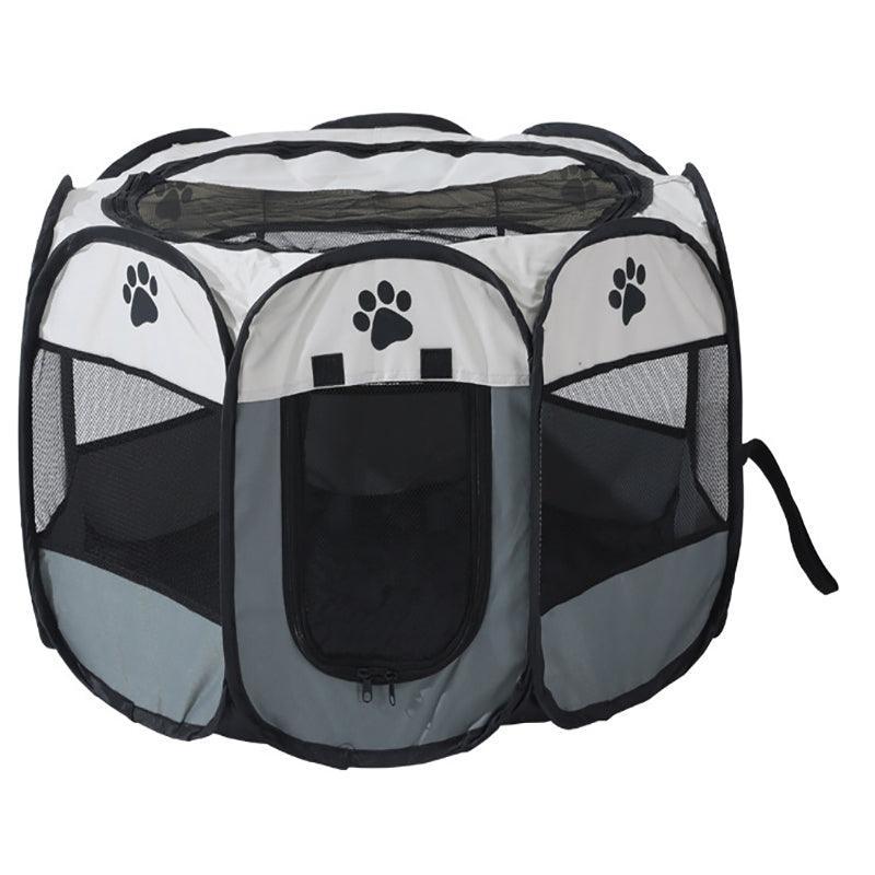 8 Panel Pet Tent Playpen Dog Cat Play Pen Bags Kennel Portable Puppy Crate - L (91X91X58CM) V528-TENT-GREY-L-45897
