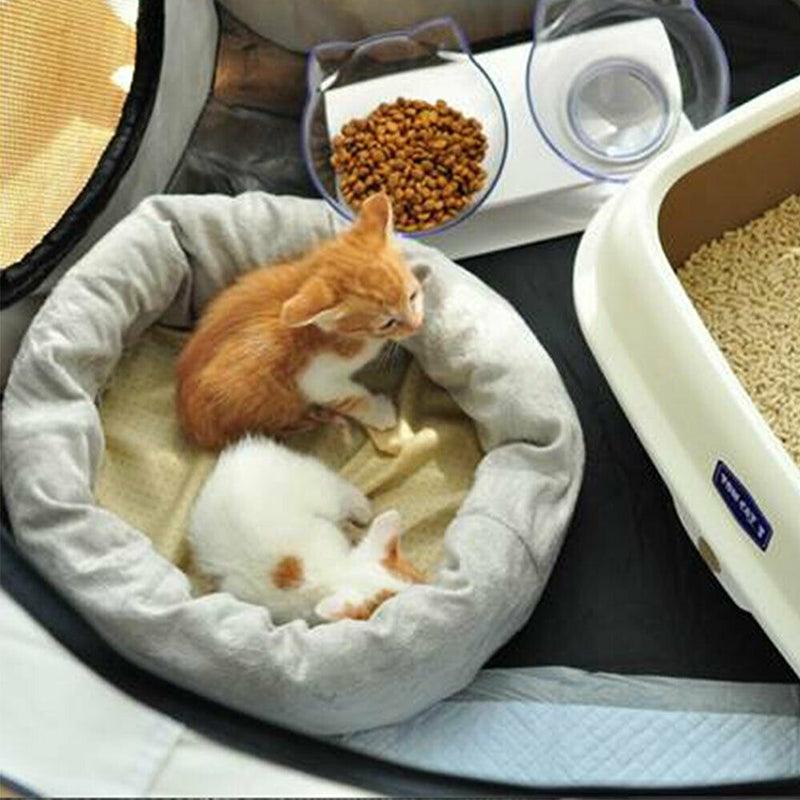8 Panel Pet Tent Playpen Dog Cat Play Pen Bags Kennel Portable Puppy Crate - L (91X91X58CM) V528-TENT-GREY-L-45897