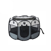 8 Panel Pet Tent Playpen Dog Cat Play Pen Bags Kennel Portable Puppy Crate - L (91X91X58CM) V528-TENT-GREY-L-45897