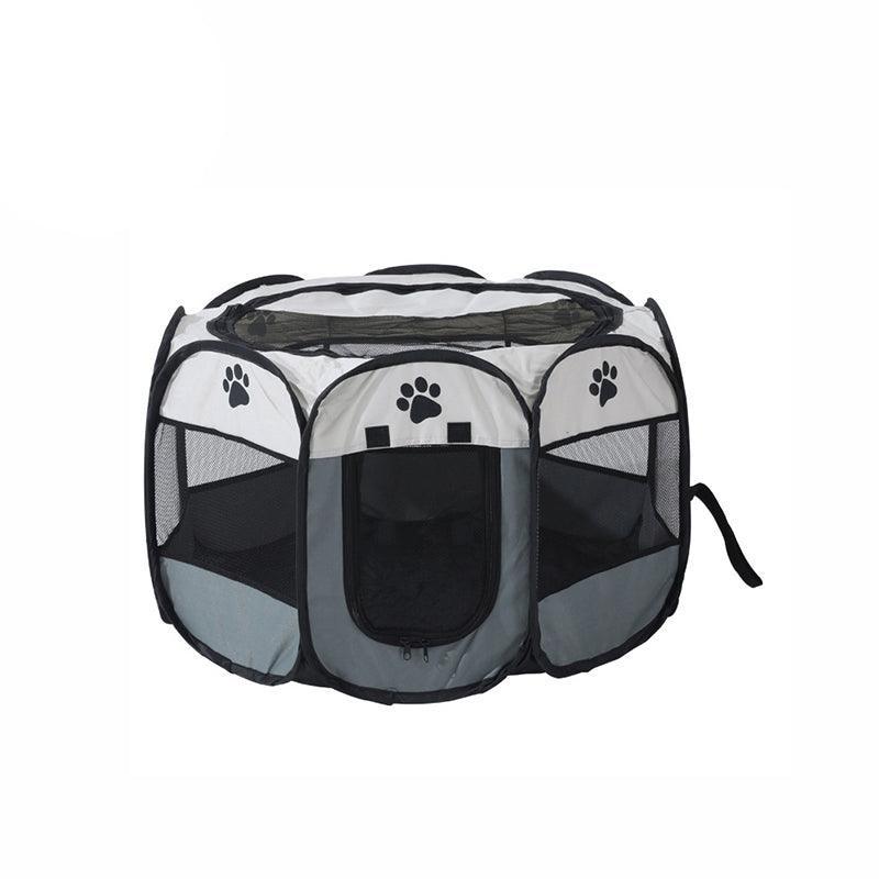 8 Panel Pet Tent Playpen Dog Cat Play Pen Bags Kennel Portable Puppy Crate - L (91X91X58CM) V528-TENT-GREY-L-45897