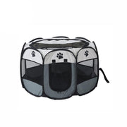 8 Panel Pet Tent Playpen Dog Cat Play Pen Bags Kennel Portable Puppy Crate - L (91X91X58CM) V528-TENT-GREY-L-45897