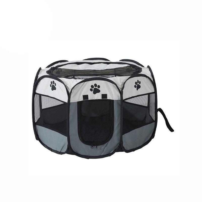 8 Panel Pet Tent Playpen Dog Cat Play Pen Bags Kennel Portable Puppy Crate - L (91X91X58CM) V528-TENT-GREY-L-45897