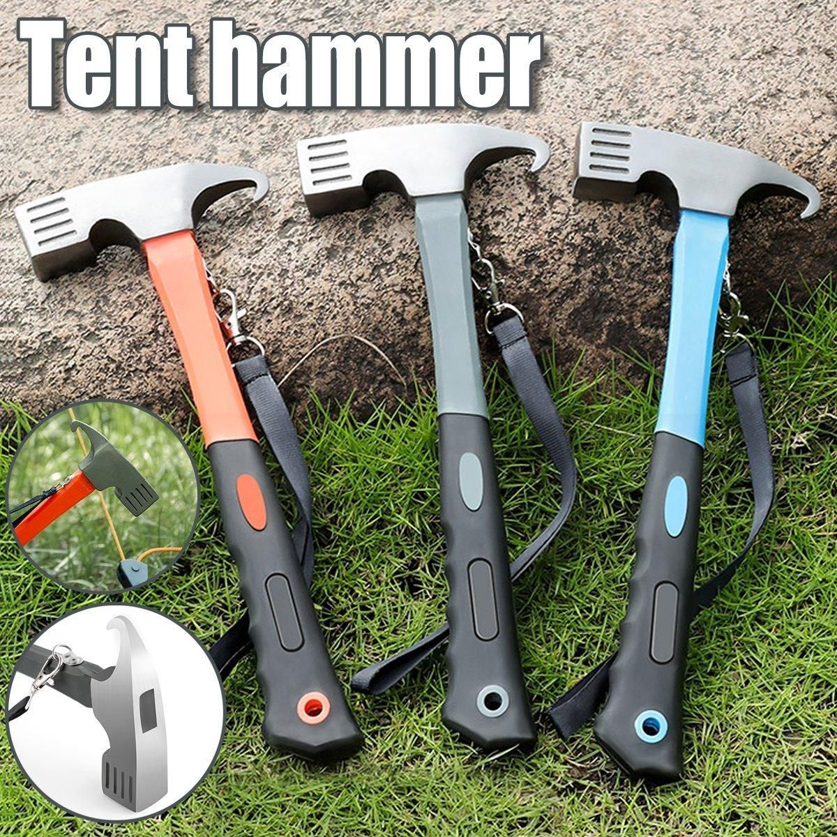 Outdoor Camping Hammer Tent Stake Puller Ground Hammer Heavy Duty Camping Tool - Grey V528-TENT-HAMMER-GREY-682156