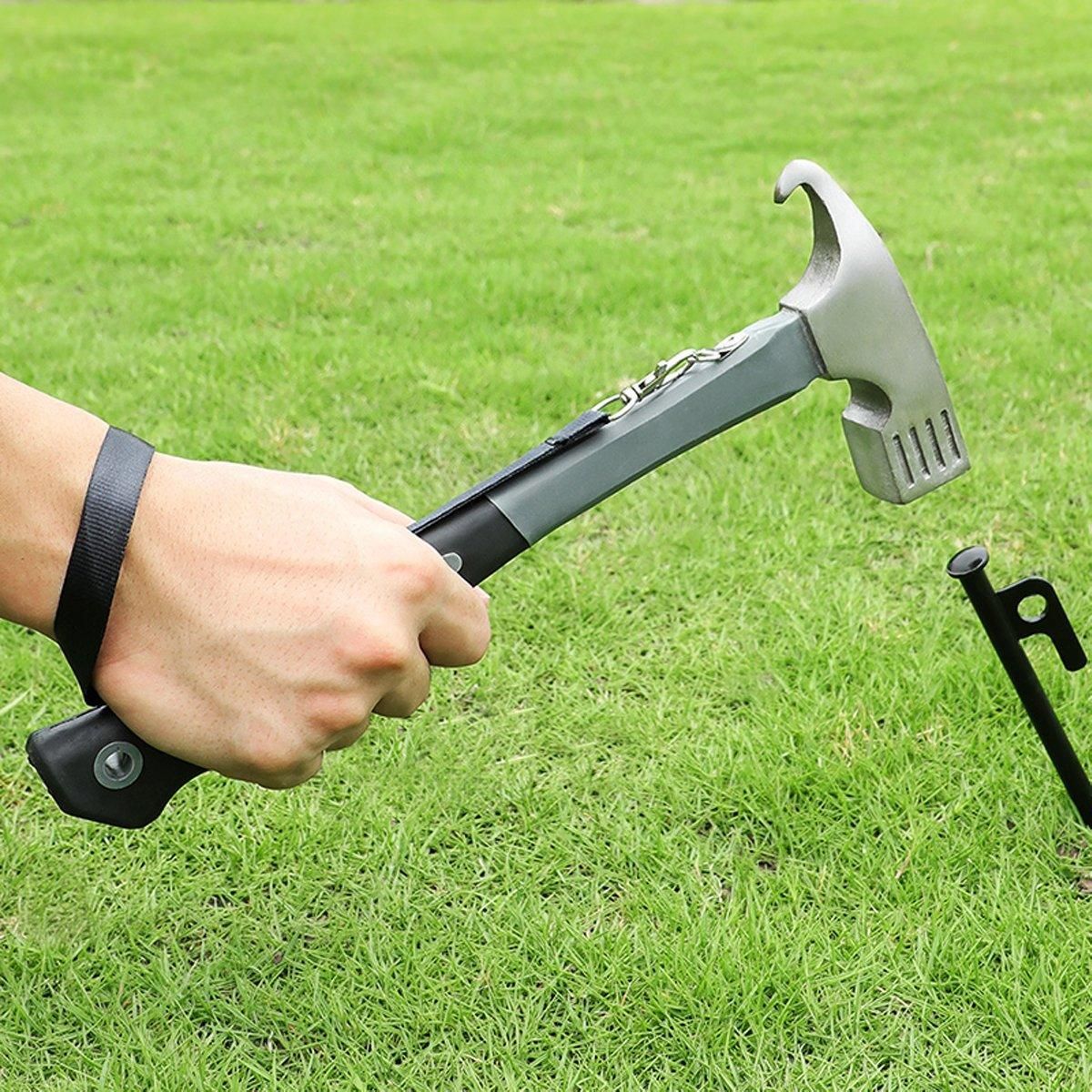 Outdoor Camping Hammer Tent Stake Puller Ground Hammer Heavy Duty Camping Tool - Orange V528-TENT-HAMMER-ORANGE-195671