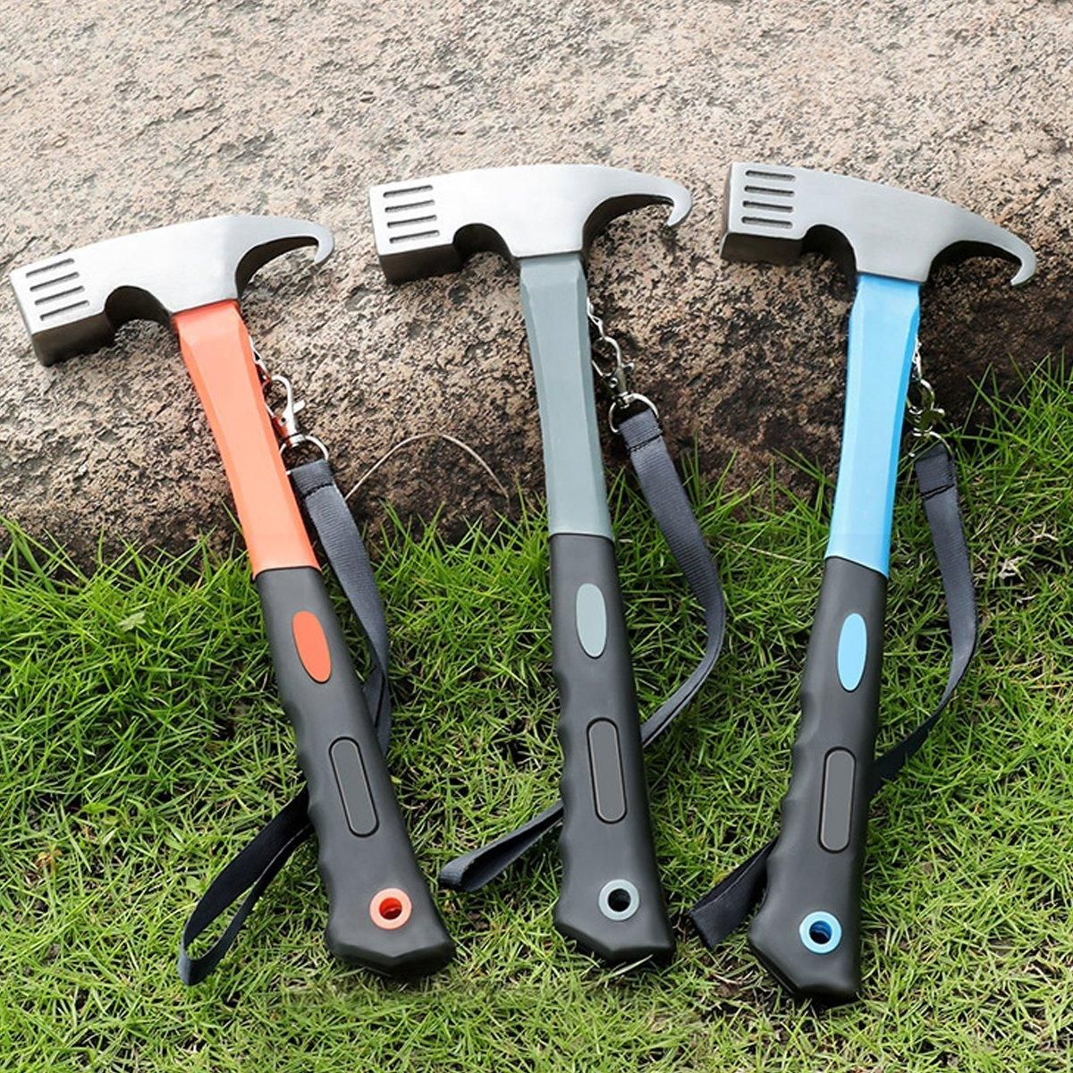 Outdoor Camping Hammer Tent Stake Puller Ground Hammer Heavy Duty Camping Tool - Orange V528-TENT-HAMMER-ORANGE-195671