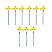 9PCS High Strength Carbon Steel Tent Stakes Outdoor Camping Pegs M8x200 Durable V528-TENT-PEG-YELLOW-9PCS-251015