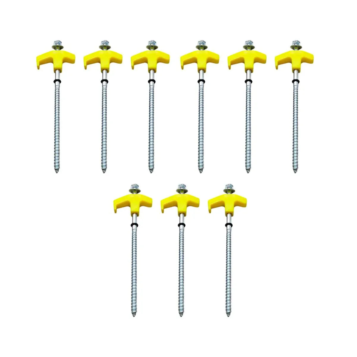 9PCS High Strength Carbon Steel Tent Stakes Outdoor Camping Pegs M8x200 Durable V528-TENT-PEG-YELLOW-9PCS-251015