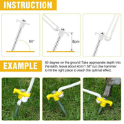 9PCS High Strength Carbon Steel Tent Stakes Outdoor Camping Pegs M8x200 Durable V528-TENT-PEG-YELLOW-9PCS-251015