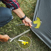 9PCS High Strength Carbon Steel Tent Stakes Outdoor Camping Pegs M8x200 Durable V528-TENT-PEG-YELLOW-9PCS-251015