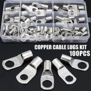 240Pcs 4WD Cable Lug Ring Battery Copper Tube Connector Kits Terminal Crimper - 100X SC6-SC25 Cable Lug V528-TERMINALCRIMPER-100PCS-164438