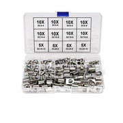 240Pcs 4WD Cable Lug Ring Battery Copper Tube Connector Kits Terminal Crimper - 100X SC6-SC25 Cable Lug V528-TERMINALCRIMPER-100PCS-164438