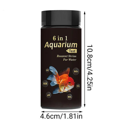 50pcs 6in1 Water Quality Test Strip for Fish Tank Aquarium Pool Accurate Testing V528-TEST-STRIP-415490
