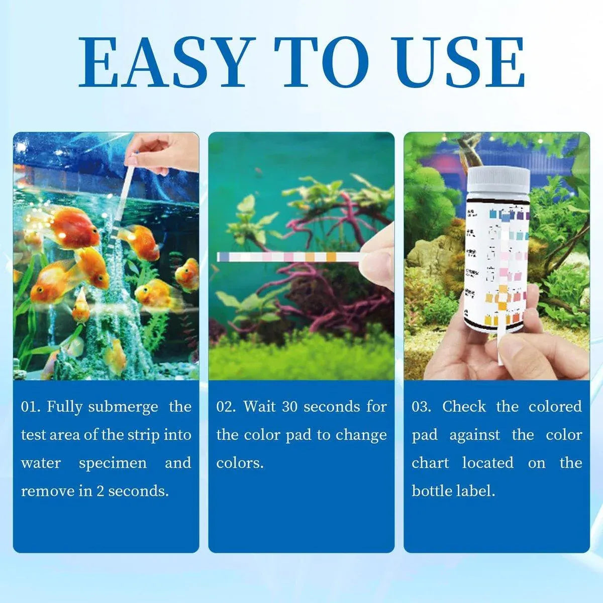 50pcs 6in1 Water Quality Test Strip for Fish Tank Aquarium Pool Accurate Testing V528-TEST-STRIP-415490