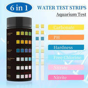 50pcs 6in1 Water Quality Test Strip for Fish Tank Aquarium Pool Accurate Testing V528-TEST-STRIP-415490