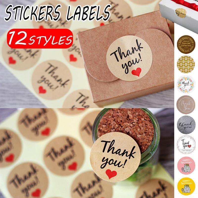 UP TO 80PCS Stickers Labels Thank You Stickers Gift Wrapping Craft Scrapbook DIY - 8*5PCS Style 3 V528-THANKYOUSTICKERS-LACE-8X5-577791
