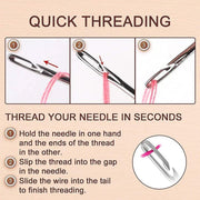 12PCS Easy Self Threading Hand Sewing Needles Assorted Sizes for DIY Stitching V528-THE-NEEDLE-CKK-12PCS-403592
