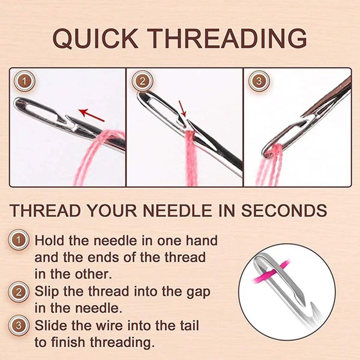 12PCS Easy Self Threading Hand Sewing Needles Assorted Sizes for DIY Stitching V528-THE-NEEDLE-CKK-12PCS-403592