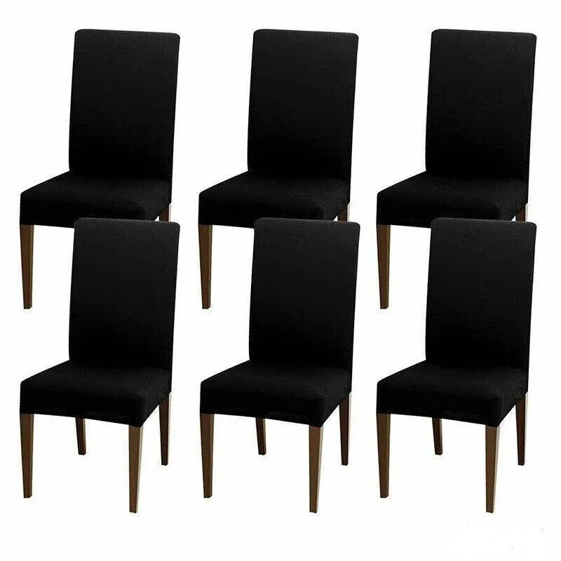 6X Stretch Chair Cover Seat Covers Spandex Washable Banquet Wedding Party Decora - Black V528-THECHAIR-BLACK-6PCS-324780