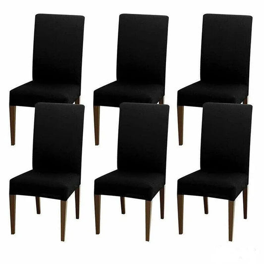 6X Stretch Chair Cover Seat Covers Spandex Washable Banquet Wedding Party Decora - Black V528-THECHAIR-BLACK-6PCS-324780