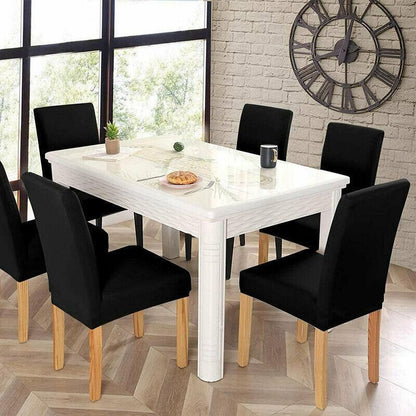 6X Stretch Chair Cover Seat Covers Spandex Washable Banquet Wedding Party Decora - Black V528-THECHAIR-BLACK-6PCS-324780